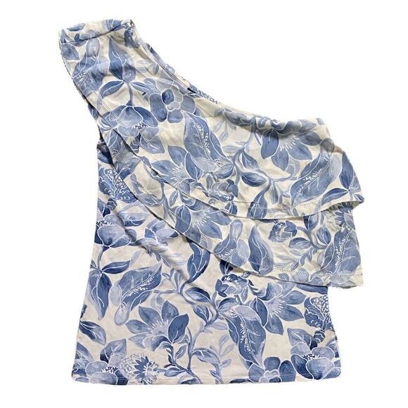 White House Black Market Tops - WHBM Floral Print Tiered Ruffle Single Shoulder Top NWT Size Extra Small